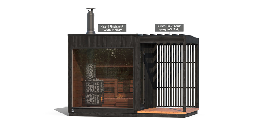 Kirami FinVision® -sauna M Misty, -terrace S Misty