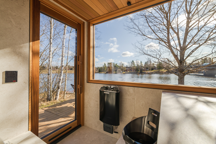 Kirami FinVision® -sauna Zero M - koraalwit interieur