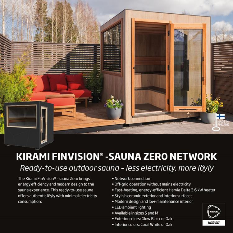 Kirami FinVision® -sauna Zero M - netwerkverbinding