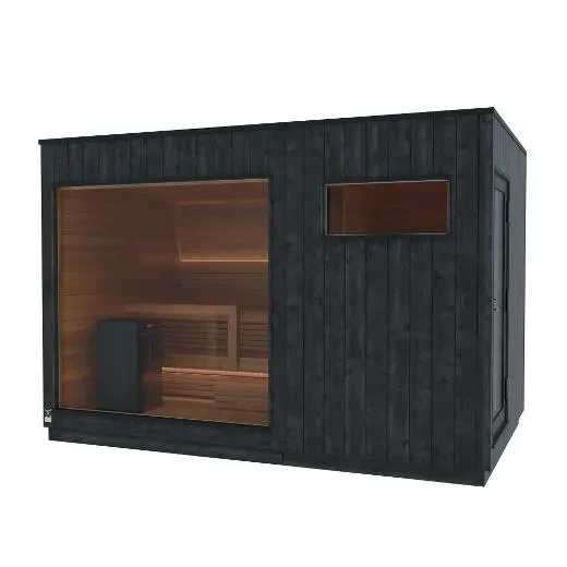 Kirami FinVision® -sauna en -kleedruimte 2-deuren, Nordic misty, Rechts (Annex)