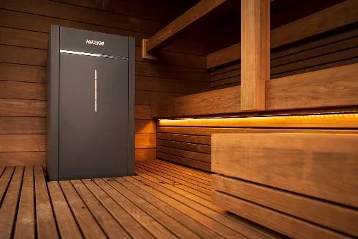Kirami FinVision® -sauna Nordic misty, Harvia Virta Combi 10,8 kW elektrische verwarmer